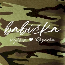 Babička Tričko se jmény dětí psací písmo