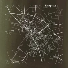 Černobílá mapa Znojmo