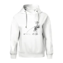 Kreslený rybář na pařezu