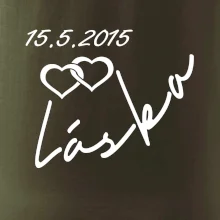 Mikina láska s datumem na rukávu