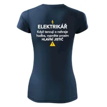 Elektrikář - hlavní jistič - Nápis na zádech