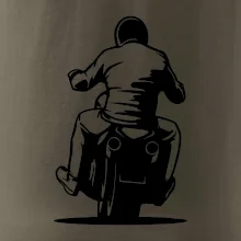 Motorkář na zádech - chopper