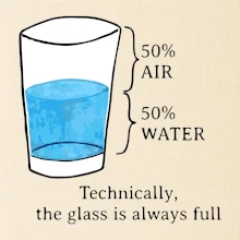 Technically, the glass is always full Technically, the glass is always full