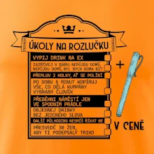 Vintage nápis Triko na rozlučku s úkoly pro ženicha