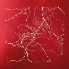 Černobílá mapa Kralupy nad Vltavou