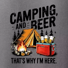 Černý nápis nápis Camping and beer