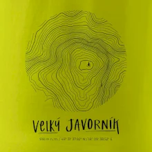 Velký Javorník - vrstevnice v kruhu
