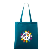 Peace symbol s kreslenou květinou