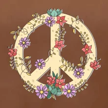 Peace symbol pískový
