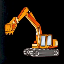 Bagr bez nápisu oranžový