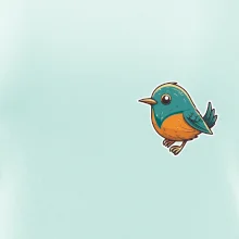 Ptáček kreslený na prsu