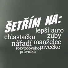 Nápis šetřím na Nápis šetřím na
