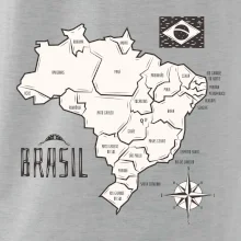 Brazílie mapa s názvy regionů