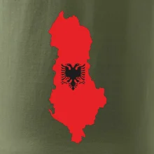 Albánie mapa a znak