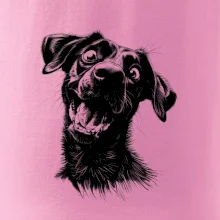 Černobílá karikatura Labrador tmavý