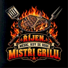 Říjnový mistr grilu se steakem a plameny