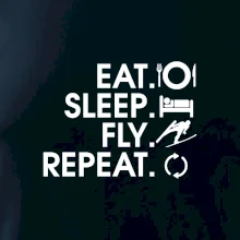 Eat sleep fly repeat - skoky na lyžích