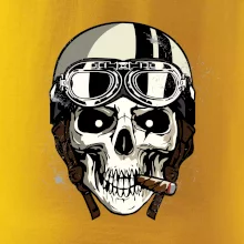 Motorkářská helma a doutník