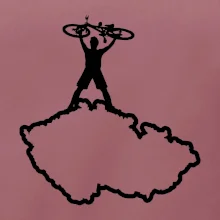 Mapa ČR - cyklista na prsou