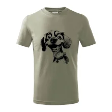 Černobílá karikatura bígl