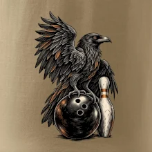 Bowling havran s koulí a kuželkou