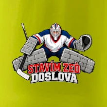 Hokejový brankář staví zeď