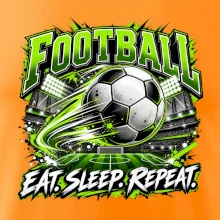 Fotbalový míč a stadion eat sleep repeat