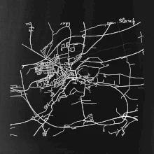 Mapy měst černobílé Slaný