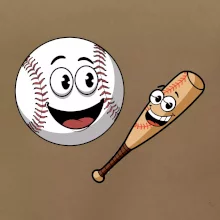 Parové triko - baseballová pálka a míček