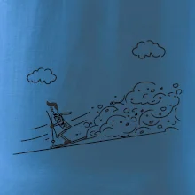 Kreslený lyžař na horách