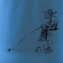 Kreslený rybář na pařezu