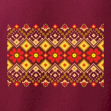 Ukrajinský vzor  - Červené květiny