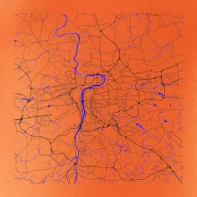 Praha - Mapa s vodními toky