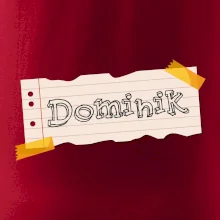 Papírek se jmenovkou - vlastní jméno