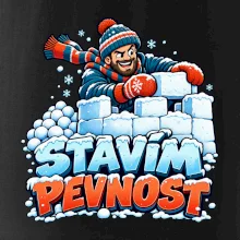 Rodinná vánoční trička - Stavím pevnost táta sněhová bitva