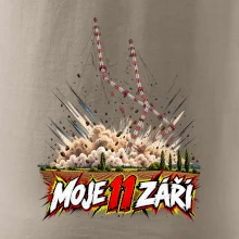 Liblice B pád vysílačů moje 11 září komiksový motiv