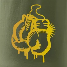 Box rukavice - zlatý potisk