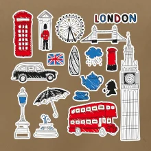 Velká Británie - kreslené ikonky