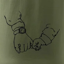 Táta a syn ruce obrys