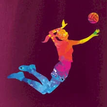 Volejbalistka splash s míčem