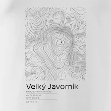 Velký Javorník - vrstevnice v obdélníku