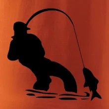 Rybář tahající rybu