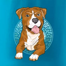 Americký staford kreslený v kolečku (Pecka design)