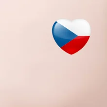 Česká vlajka srdce - pravé prso