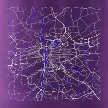 Praha - Mapa s vodními toky