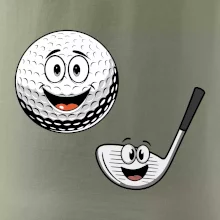 Parové triko - Golfová hůl a míček