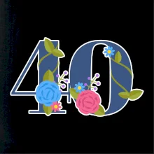 Květinové číslo kreslené - 40