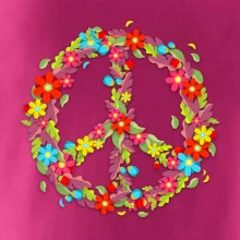 Peace symbol červené květiny