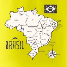 Brazílie mapa s názvy regionů
