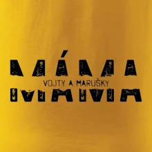 Černý nápis máma a jména dětí